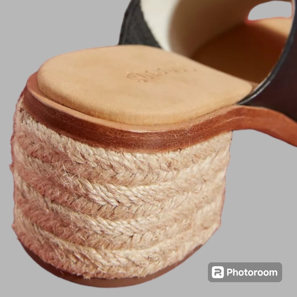 🎈🆕NWT Soludos Capri Mule Black Leather Heeled Slide Sandals Open Toe MSRP $80 - Picture 4 of 5